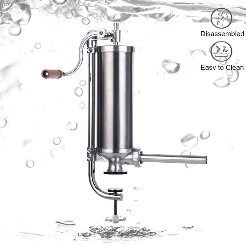 MASTER FENG Sausage Stuffer, Vertical Stainless Steel Sausage Maker Packed with 8 Tubes, Commercial and Household Use (5LBS VERTICAL) - Image 4